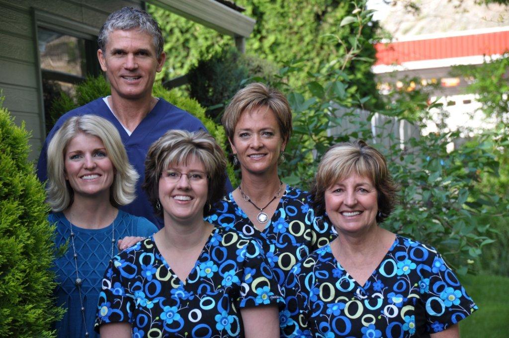 Top: Dr. Gary Bramer, D.D.S. Left to Right: Lacey (Front Office), Shellee (Assistant), Polly (Hygenist), Debbie (Assistant)